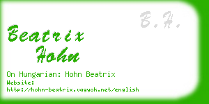 beatrix hohn business card